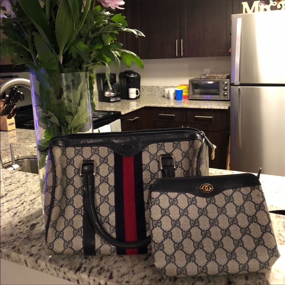 Gucci Boston bag with matching makeup case
